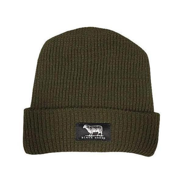 Black Sheep Label Series Cuff Beanie Olive Drab-Black Sheep Skate Shop