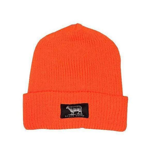 Black Sheep Label Series Cuff Beanie Safety Orange-Black Sheep Skate Shop