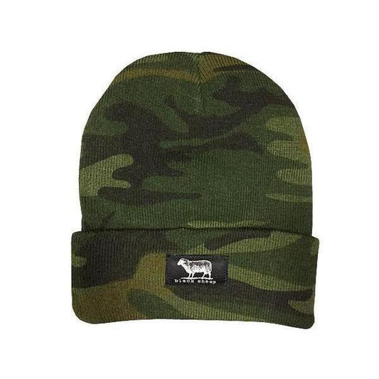 Black Sheep Label Series Cuff Beanie Woodland Camo-Black Sheep Skate Shop