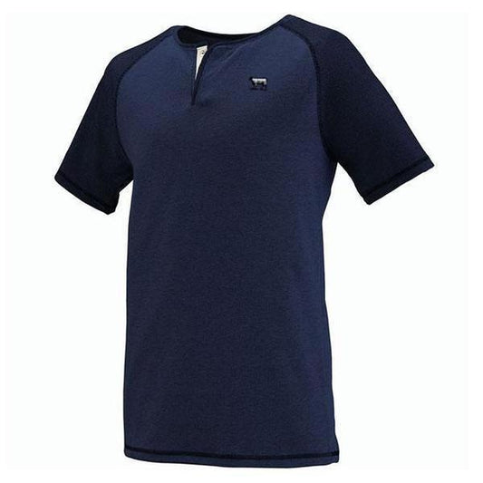 Black Sheep Linear Fusion Short Sleeve Henley Navy - Black Fusion-Black Sheep Skate Shop