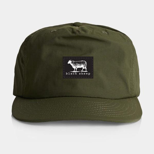 Black Sheep Nylon "Surf Cap" Snapback Hat - Army Green-Black Sheep Skate Shop