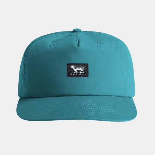 Black Sheep Nylon "Surf Cap" Snapback Hat Charlotte Teal-Black Sheep Skate Shop