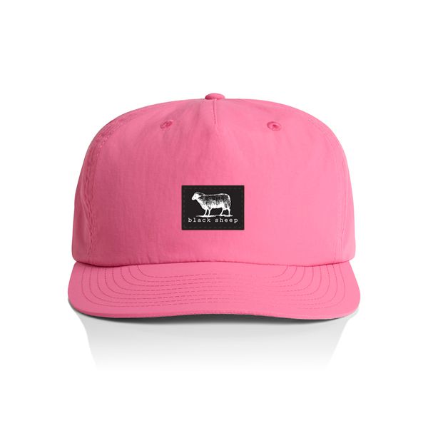 Black Sheep Nylon "Surf Cap" Snapback Hat Hot Pink-Black Sheep Skate Shop