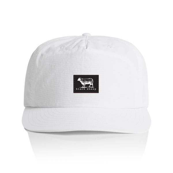 Black Sheep Nylon "Surf Cap" Snapback Hat White-Black Sheep Skate Shop