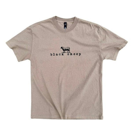 Black Sheep OG Logo Heavy Weight Faded Tee Vintage Khaki-Black Sheep Skate Shop