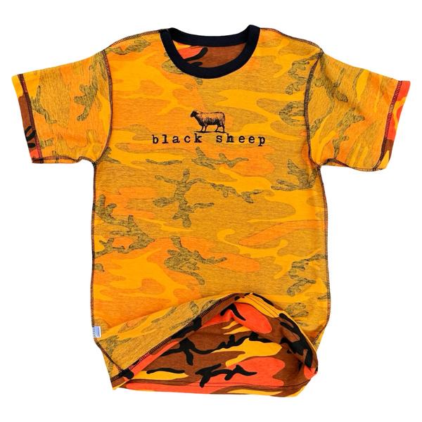 Black Sheep OG Logo "LiT" T-shirt - (Inside Out) Savage Orange Camo-Black Sheep Skate Shop