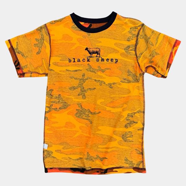 Black Sheep OG Logo "LiT" T-shirt - (Inside Out) Savage Orange Camo-Black Sheep Skate Shop