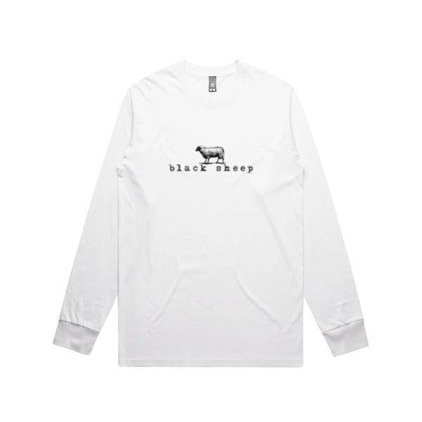 Black Sheep OG Logo Long Sleeve Tee White-Black Sheep Skate Shop