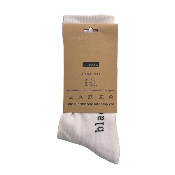 Black Sheep OG Logo Premium Crew Socks White-Black Sheep Skate Shop