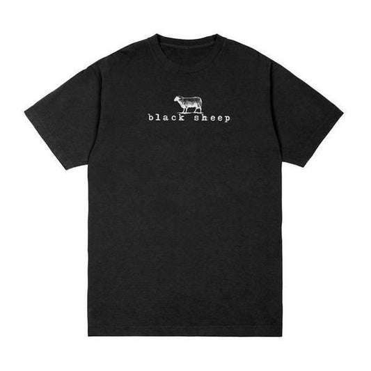 Black Sheep OG Logo Tee Black - White-Black Sheep Skate Shop