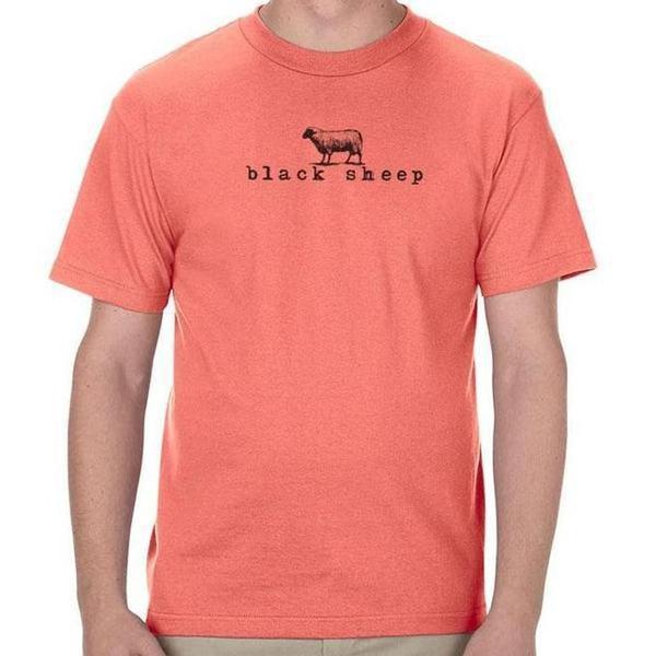 Black Sheep OG Logo Tee Coral - Black-Black Sheep Skate Shop