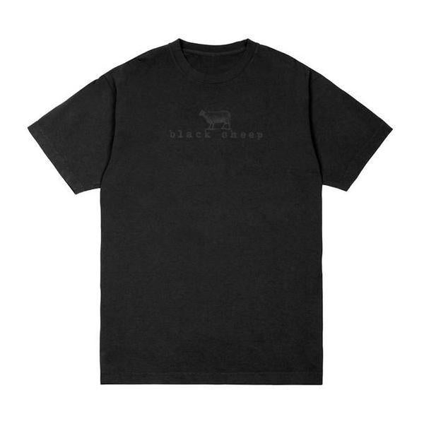 Black Sheep OG Logo Tee Tonal Black - Black-Black Sheep Skate Shop