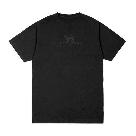 Black Sheep OG Logo Tee Tonal Black - Black-Black Sheep Skate Shop