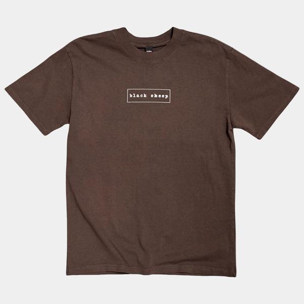 Black Sheep OG Outline Box Logo Tee Heavy Weight Faded Vintage Brown-Black Sheep Skate Shop