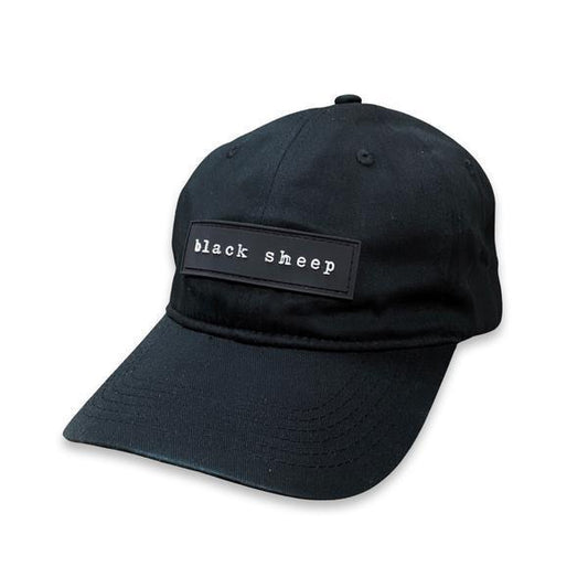 Black Sheep Silicone Patch Unstructured Dad Hat Black-Black Sheep Skate Shop