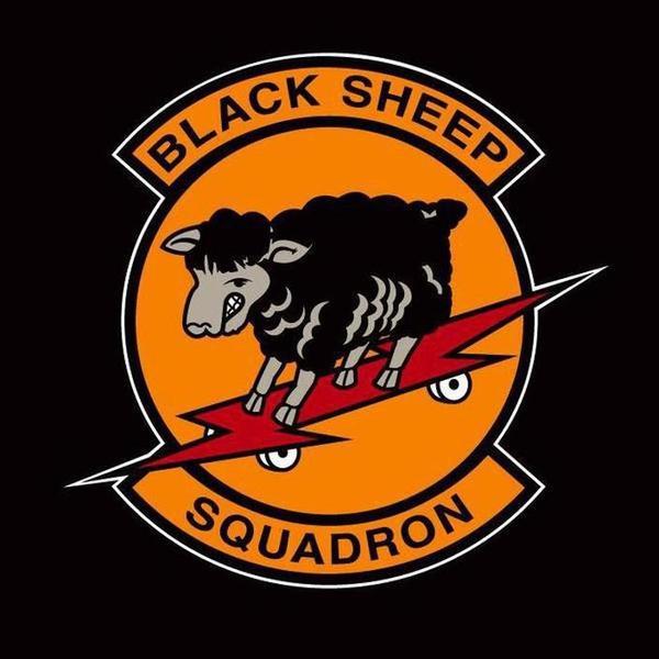 Black Sheep Squadron Tee Black-Black Sheep Skate Shop