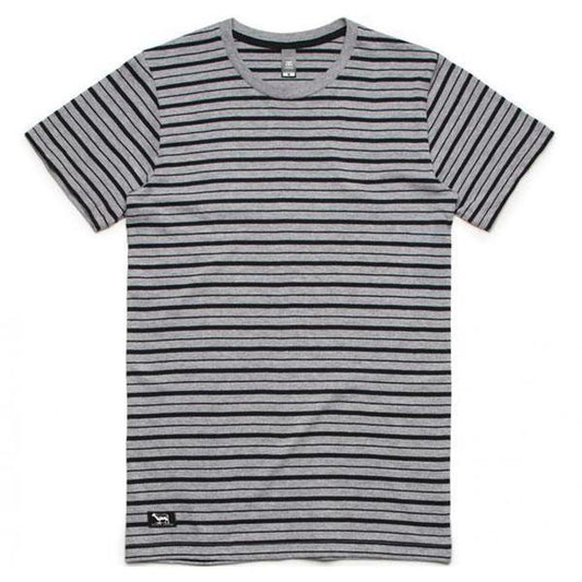 Black Sheep Staple Stripe Tee Athletic Heather - Black-Black Sheep Skate Shop