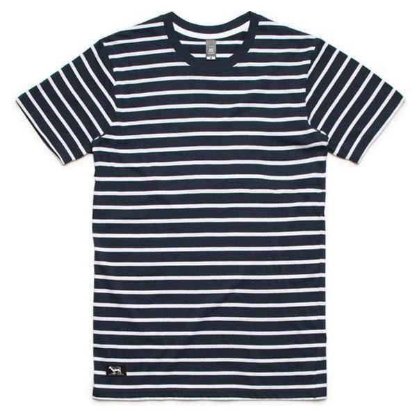 Black Sheep Staple Stripe Tee Navy - White-Black Sheep Skate Shop