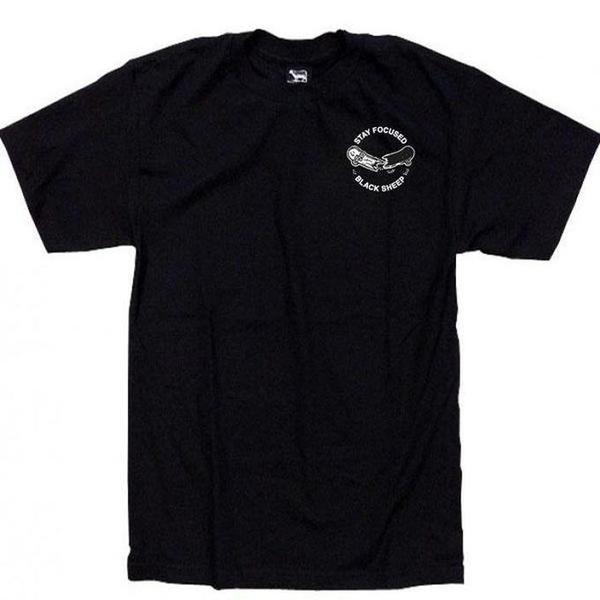 Black Sheep Stay Focused Tee Black-Black Sheep Skate Shop