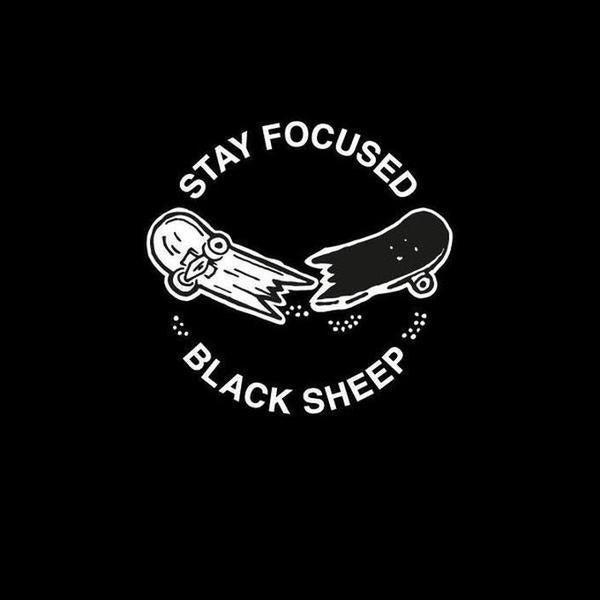 Black Sheep Stay Focused Tee Black-Black Sheep Skate Shop