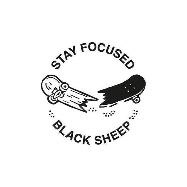 Black Sheep Stay Focused Tee White-Black Sheep Skate Shop