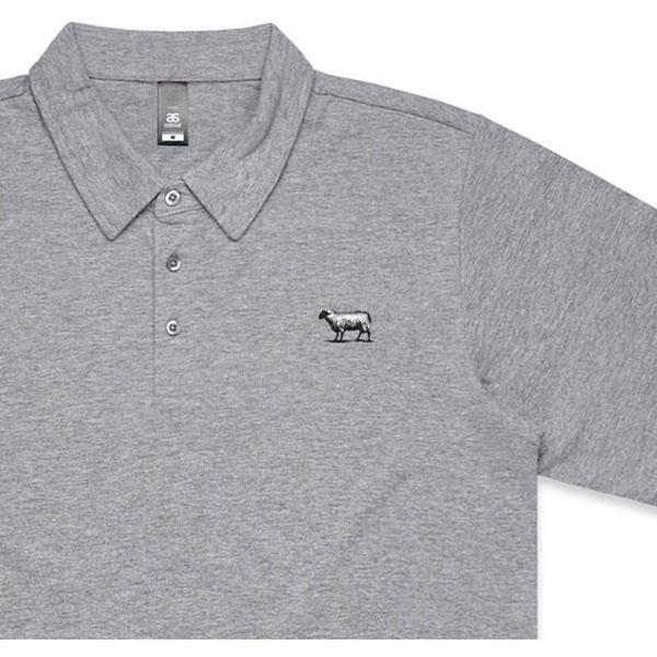 Black Sheep Vintage Polo Shirt Grey-Black Sheep Skate Shop