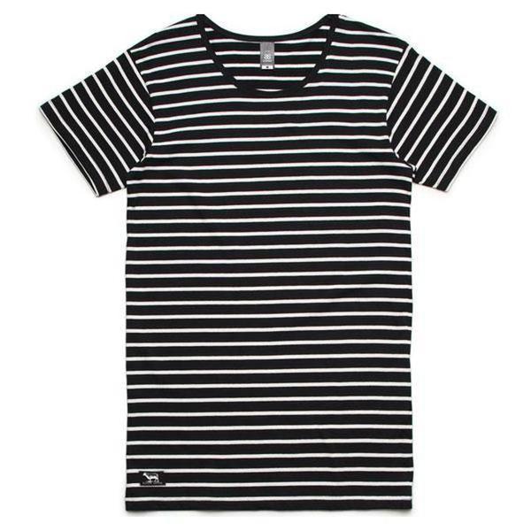 Black Sheep Wire Stripe Tee Black - Natural-Black Sheep Skate Shop