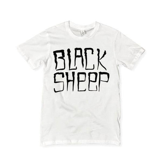 Black Sheep Woolly Logo Tee White-Black Sheep Skate Shop