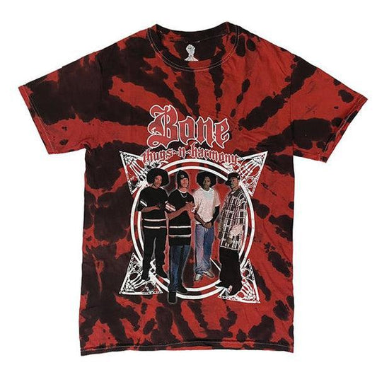 Bone Thugs-n-Harmony Compass Tie Dye T-Shirt Red - Black-Black Sheep Skate Shop