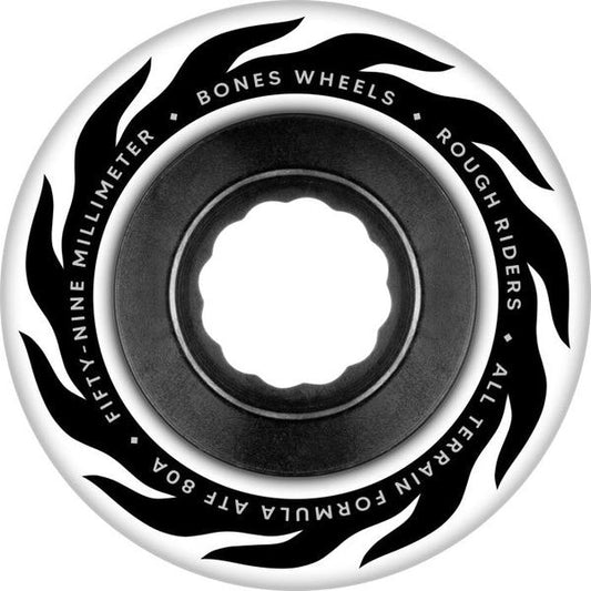 Bones Wheels Eternal Flame Rough Riders ATF 80a 59mm White-Black Sheep Skate Shop