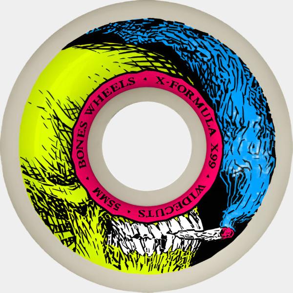 Bones Wheels Smokin Skull X-Formula Widecut V6 99a 55mm Natural-Black Sheep Skate Shop