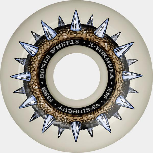 Bones Wheels Street Cleats X-Formula Sidecut V5 95a 58mm Natural-Black Sheep Skate Shop
