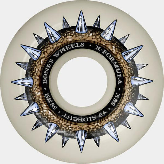 Bones Wheels Street Cleats X-Formula Sidecut V5 95a 58mm Natural-Black Sheep Skate Shop