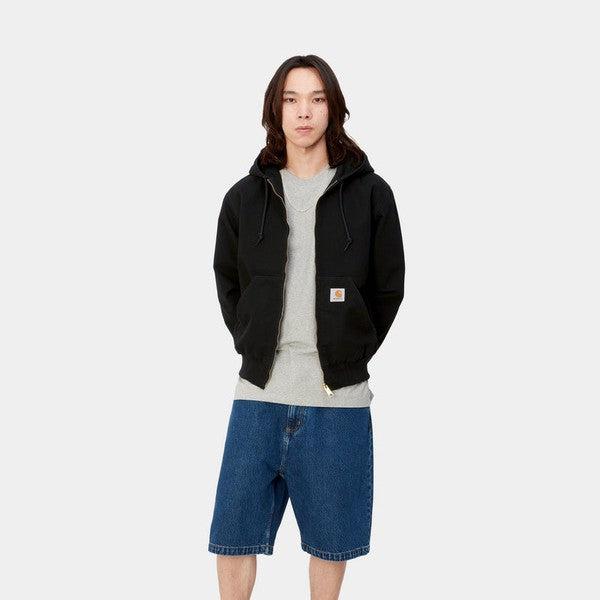 Carhartt WIP Active Jacket Black Rinsed Dearborn Canvas-Black Sheep Skate Shop