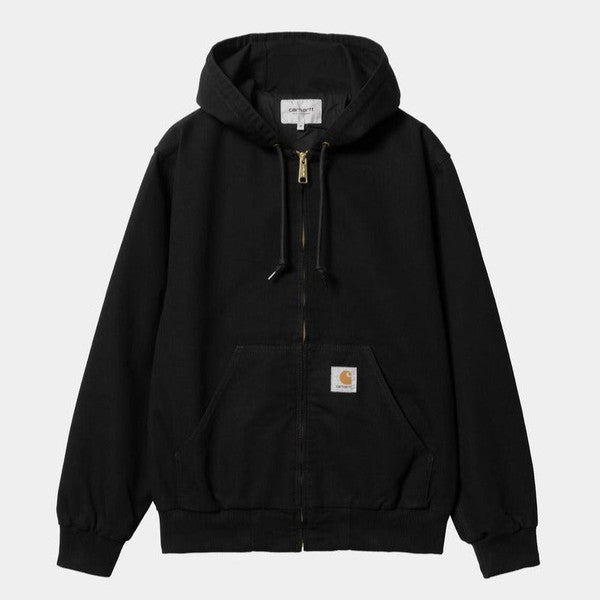 Carhartt WIP Active Jacket Black Rinsed Dearborn Canvas-Black Sheep Skate Shop