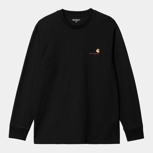 Carhartt WIP American Script Long Sleeve T-Shirt Black-Black Sheep Skate Shop