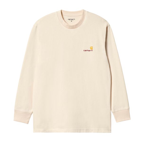 Carhartt WIP American Script Long Sleeve T-Shirt Natural-Black Sheep Skate Shop