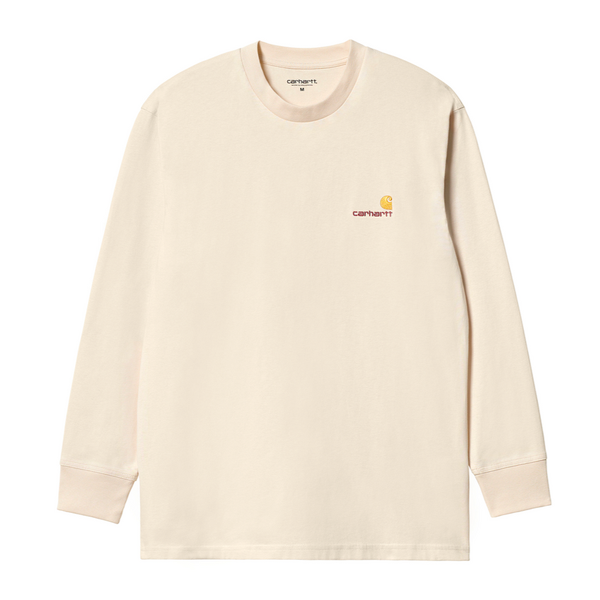 Carhartt WIP American Script Long Sleeve T-Shirt Natural-Black Sheep Skate Shop