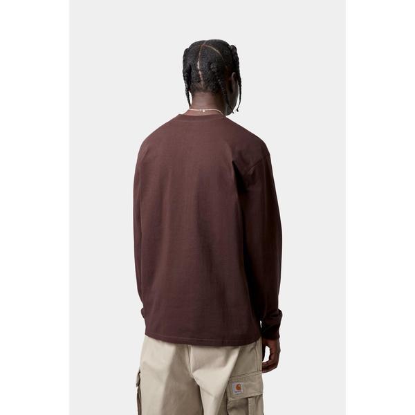 Carhartt WIP American Script Long Sleeve T-Shirt Palisander-Black Sheep Skate Shop
