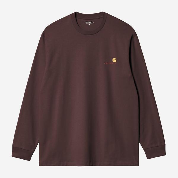 Carhartt WIP American Script Long Sleeve T-Shirt Palisander-Black Sheep Skate Shop