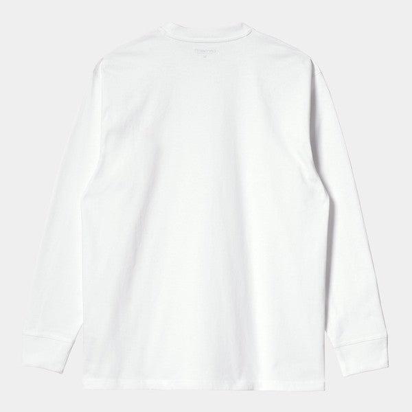 Carhartt WIP American Script Long Sleeve T-Shirt White-Black Sheep Skate Shop
