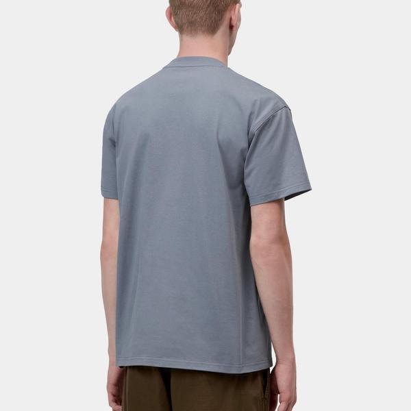 Carhartt WIP American Script T-Shirt Shady Blue-Black Sheep Skate Shop