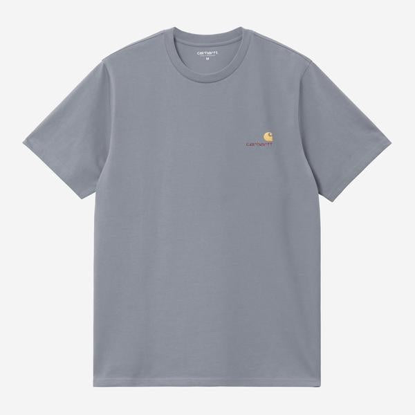 Carhartt WIP American Script T-Shirt Shady Blue-Black Sheep Skate Shop