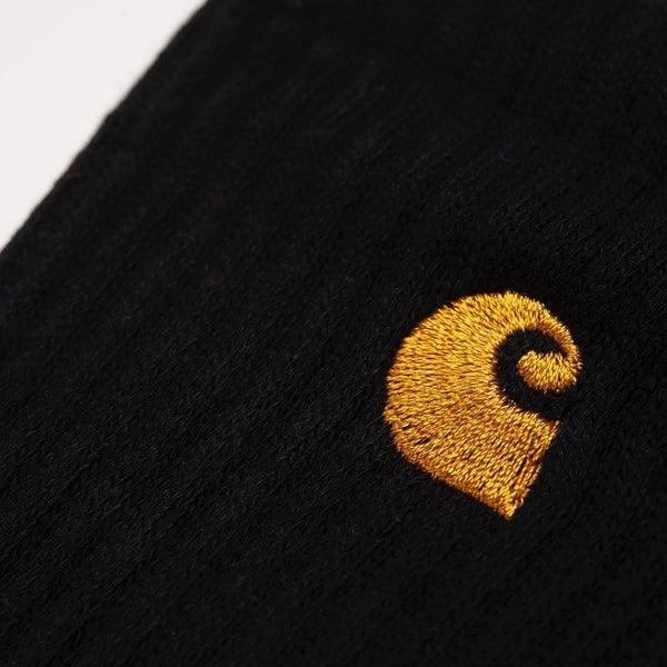 Carhartt WIP Chase Crew Socks Black - Gold-Black Sheep Skate Shop