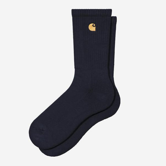 Carhartt WIP Chase Crew Socks Dark Navy - Gold-Black Sheep Skate Shop