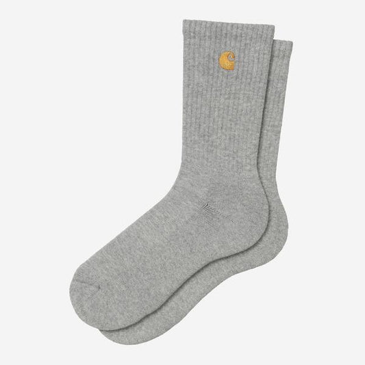Carhartt WIP Chase Crew Socks Grey Heather - Gold-Black Sheep Skate Shop