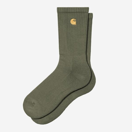 Carhartt WIP Chase Crew Socks Leaf - Gold-Black Sheep Skate Shop
