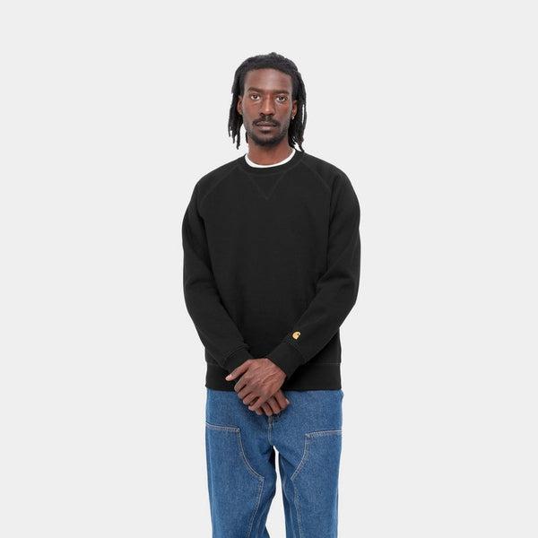 Carhartt WIP Chase Crewneck Sweatshirt Black - Gold — Black Sheep Skate Shop