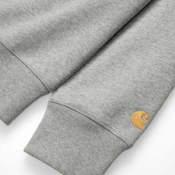 Carhartt WIP Chase Crewneck Sweatshirt Grey Heather - Gold-Black Sheep Skate Shop