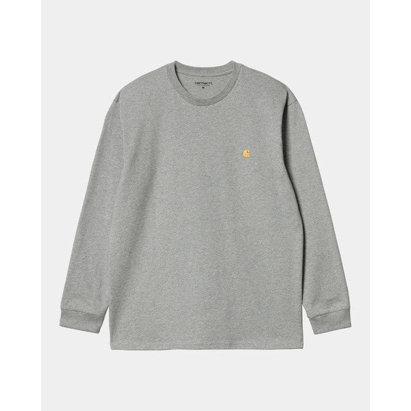 Carhartt WIP Chase Long Sleeve T-Shirt Grey Heather - Gold-Black Sheep Skate Shop